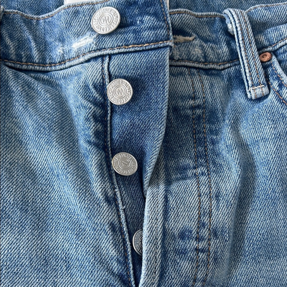 MOTHER Light Blue Straight Leg Jeans - Picture 6 of 10
